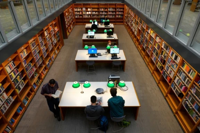 inside a library