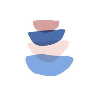 stylized drawing of rocks piled on one another depicting balance and calmness of yoga