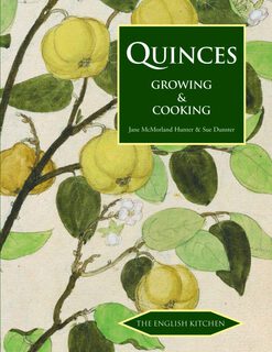 yellow quinces and flowers on leafy branches
