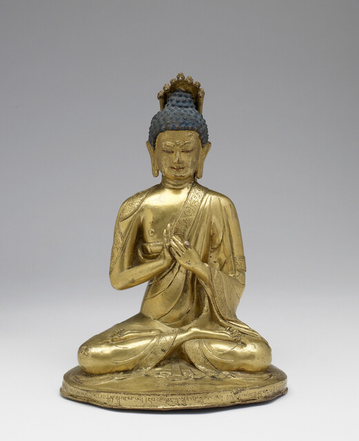 Gilded, 17th-century sculpture of Nagarjura from Tibet 