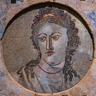 Mosaic of Memnosyne, ancient greek Goddess of memory and remembrance, member of the Titans