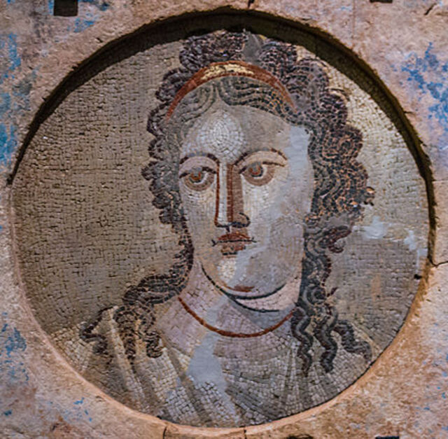 Mosaic of Memnosyne, ancient greek Goddess of memory and remembrance, member of the Titans. 