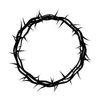 drawing of crown of thorns on white background 