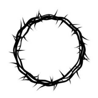 drawing of crown of thorns on white background 