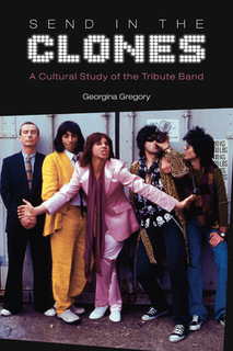 photo of Rolling Stones tribute band dressed circa 1970 with Mick Jagger character gesturing and sneering