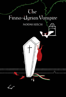 Book cover shows coffin and vampire bat flying by