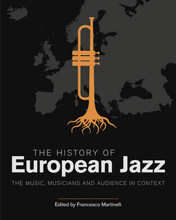 graphic of upside-down trumpet with roots emerging from horn superimposed over map of Europe