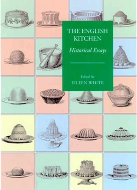 black and white drawings of eighteenth century dishes, each in a box with a pastel background, presented in a checkerboard format  