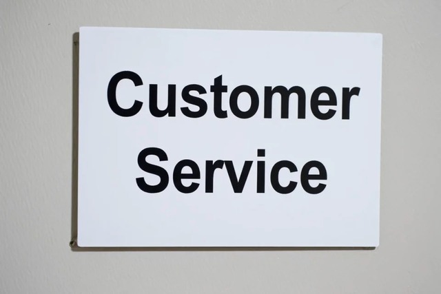 sign that says customer service