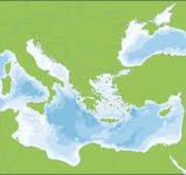 map of med region without labels or national borders