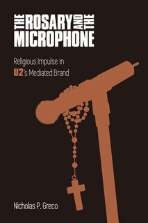 graphic of a rosary draped over a microphone